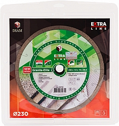 Упаковка алмазного отрезного диска Diam Extra Line 1A1R Корона Granite-Elite 230 мм