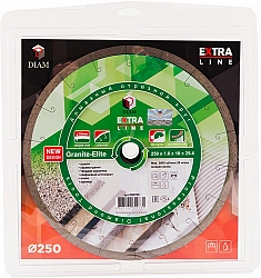 Упаковка алмазного отрезного диска Diam Extra Line 1A1R Корона Granite-Elite 250 мм