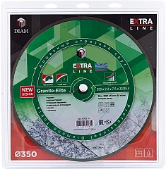 Упаковка алмазного отрезного круга Diam Extra Line 1A1R Корона Granite-Elite 350 мм