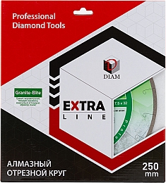 Упаковка круга отрезного алмазного Diam Extra Line 1A1R Корона Granite-Elite 250 мм