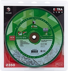 Упаковка круга отрезного алмазного Diam Extra Line 1A1R Корона Granite-Elite 350 мм